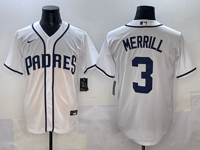 Men 2025 San Diego Padres #3 Merrill White Game Nike MLB Jersey style 1->san diego padres->MLB Jersey